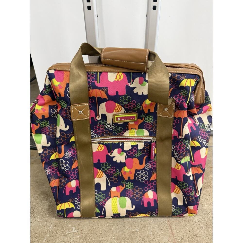 Lily Bloom Underseater Rolling Luggage Suitcase Elephants Small Carryon Bag